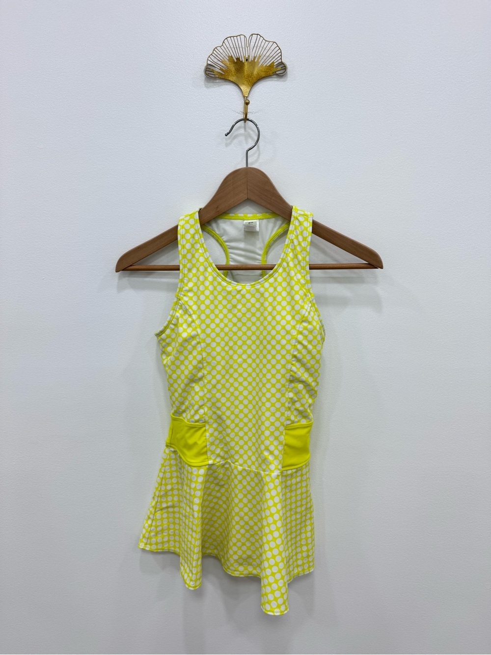 Lime Ricki Lemon Dot Tankini Swim top only Sz Medium